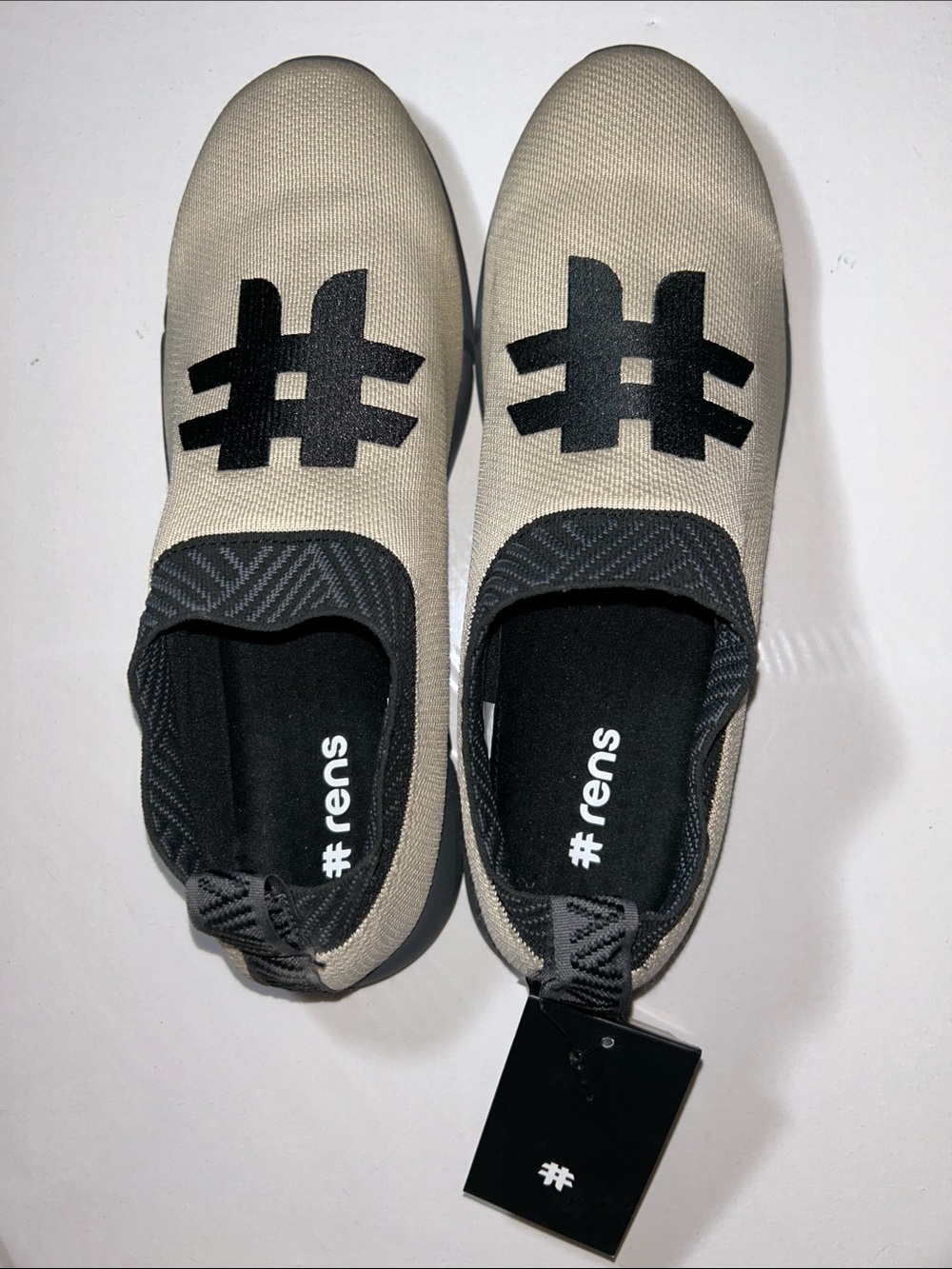 NWOB #Rens Original Nomad Coffee Sneakers in Beige and Black